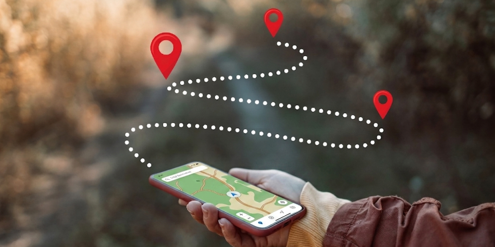 A diagram showing how digital wayfinding combines a floor plan, points of interest and routing