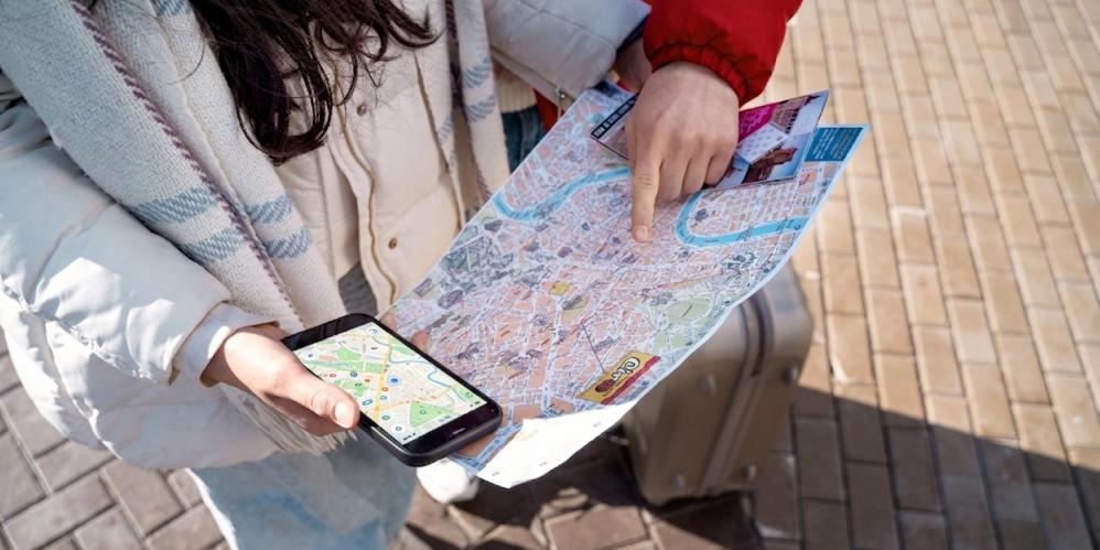 A static park map being transformed into an interactive mobile wayfinding app