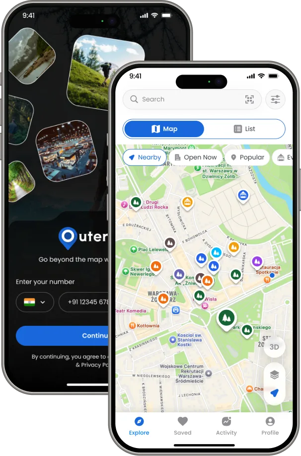 OuterMap wayfinding app on iOS & Android