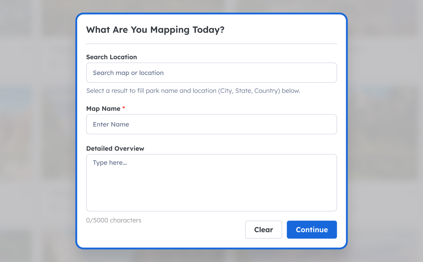 Create Your Map — OuterMap product screen