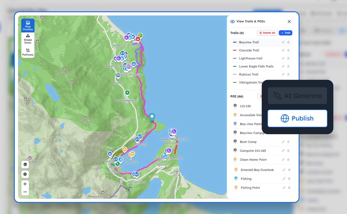 Publish to Android & iOS, OuterMap product screen